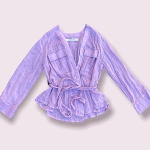 Free People Lilac Safari Wrap Top